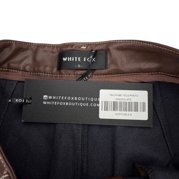 NWT WHITE FOX Truth Be Told Pants In Chocolate Brown Size Small - Picture 4 of 8